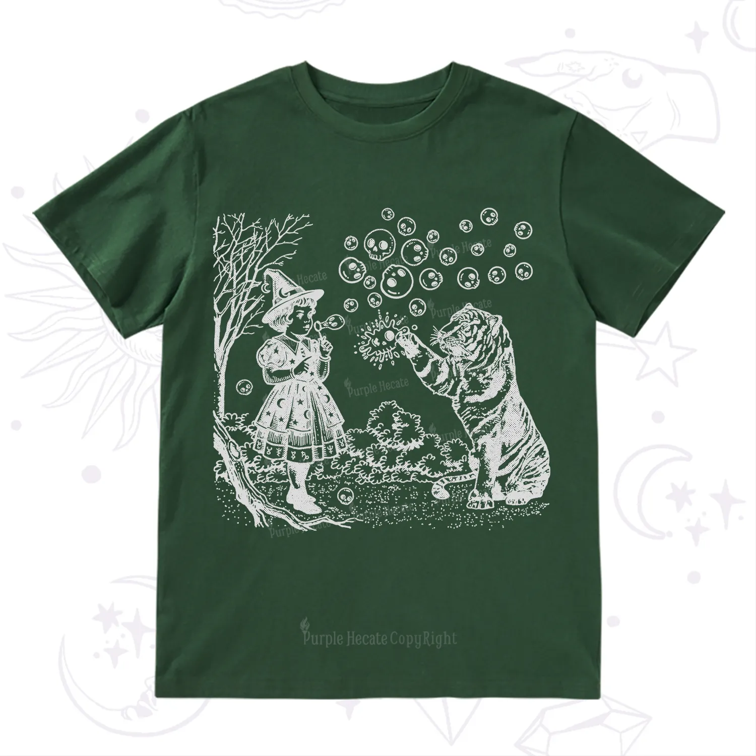 Purplehecate Girl and Tiger T-Shirt
