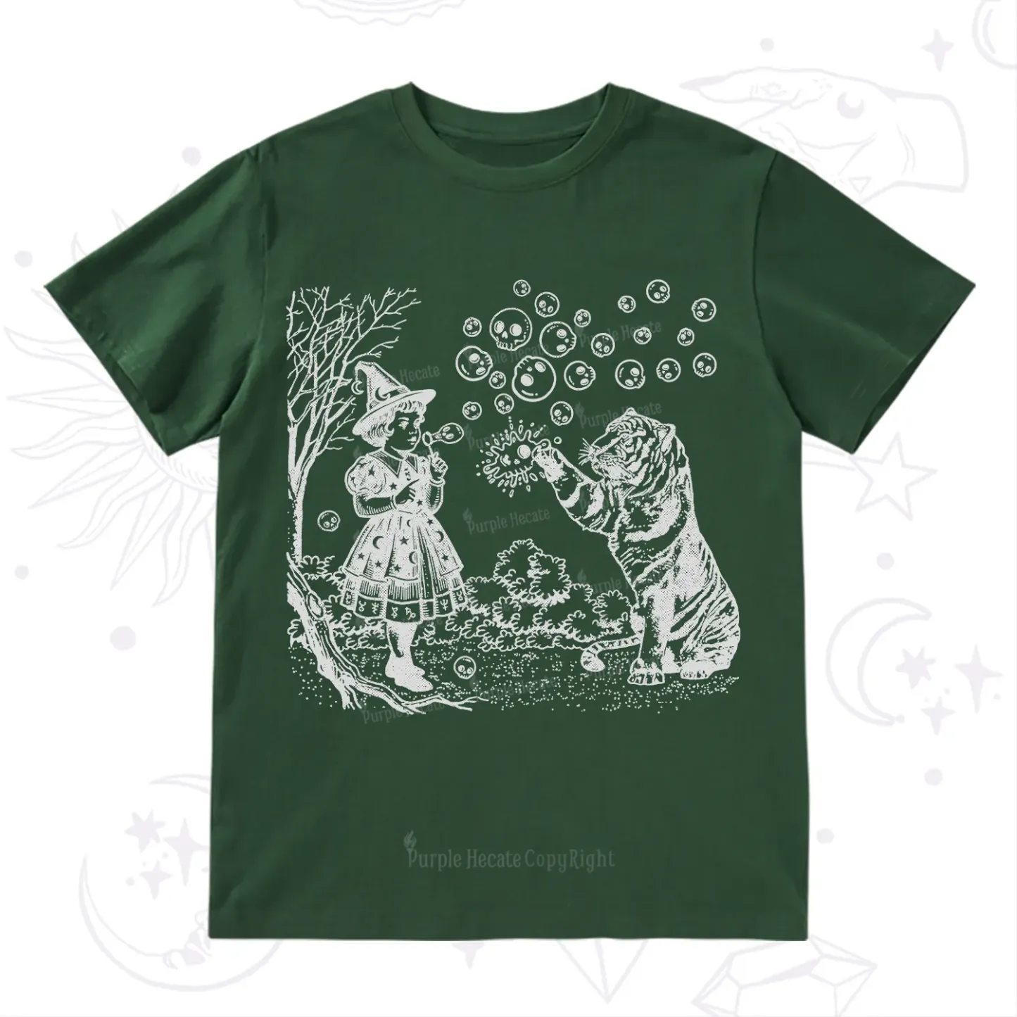 Purplehecate Girl and Tiger T-Shirt