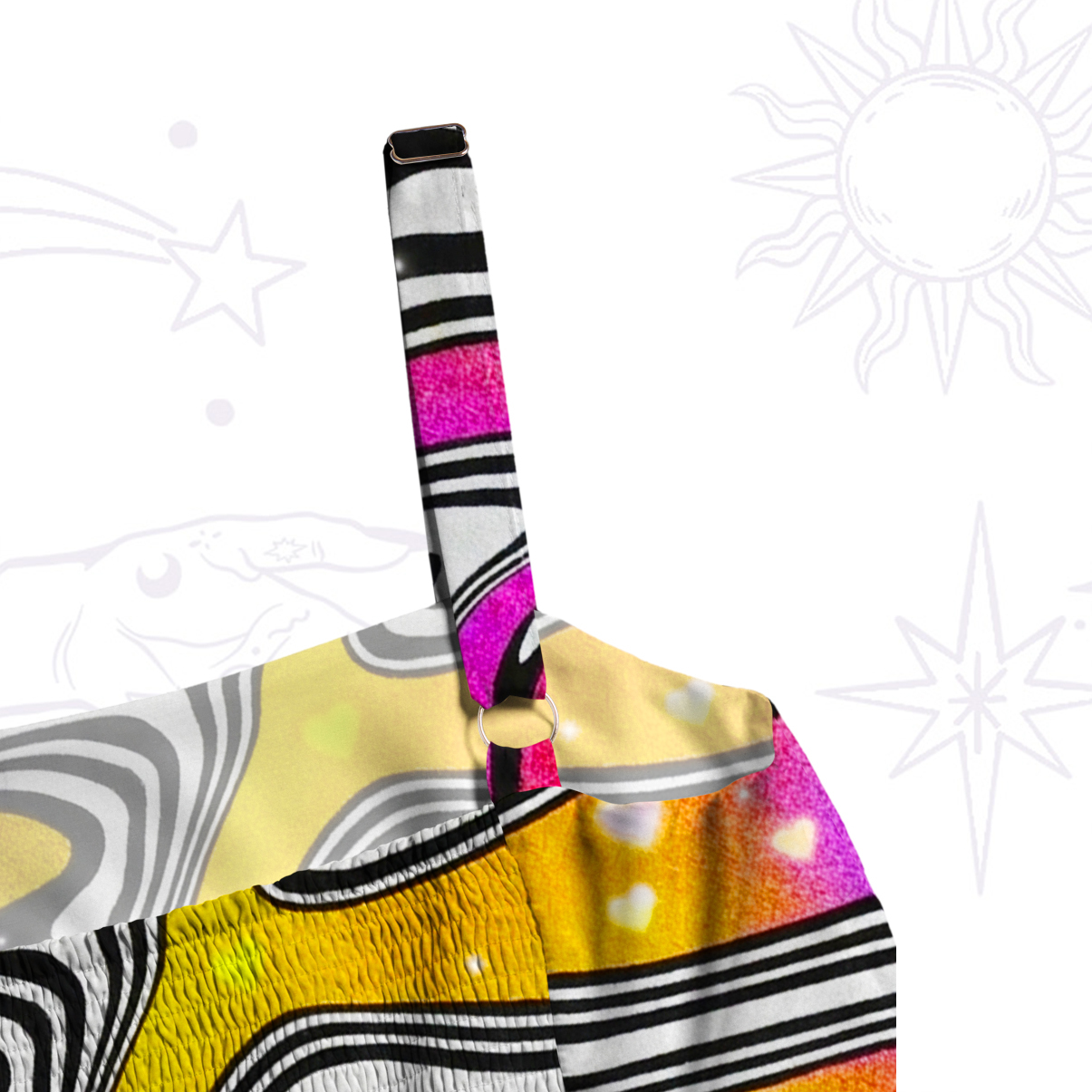 Purplehecate Liquid Psychedelic Rainbow Wide Straps Maxi Dress