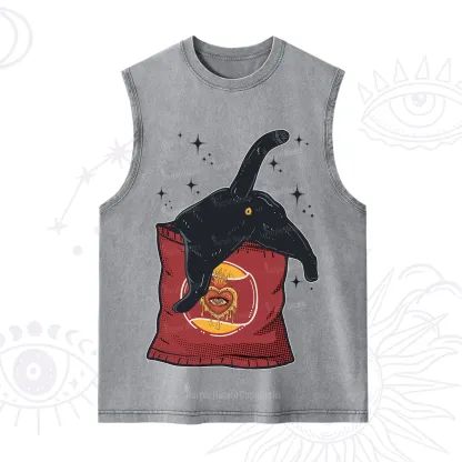 Purplehecate Curious Witch Cat Washed Tank