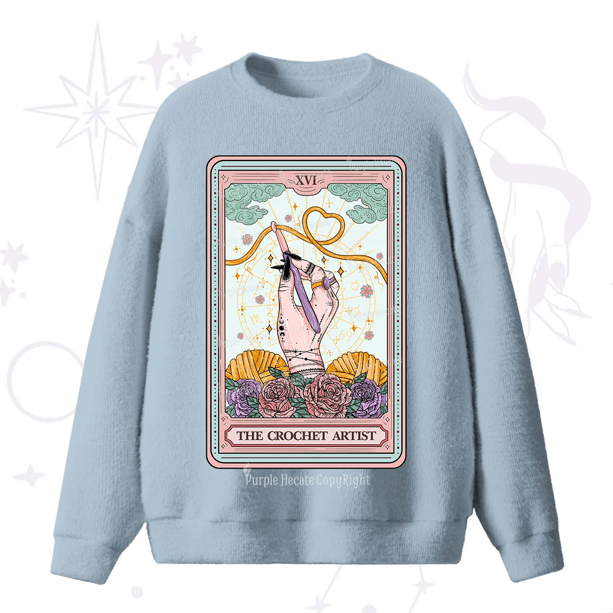 Purplehecate The Crochet Artist Tarot Card Fuzzy Ugly Sweater