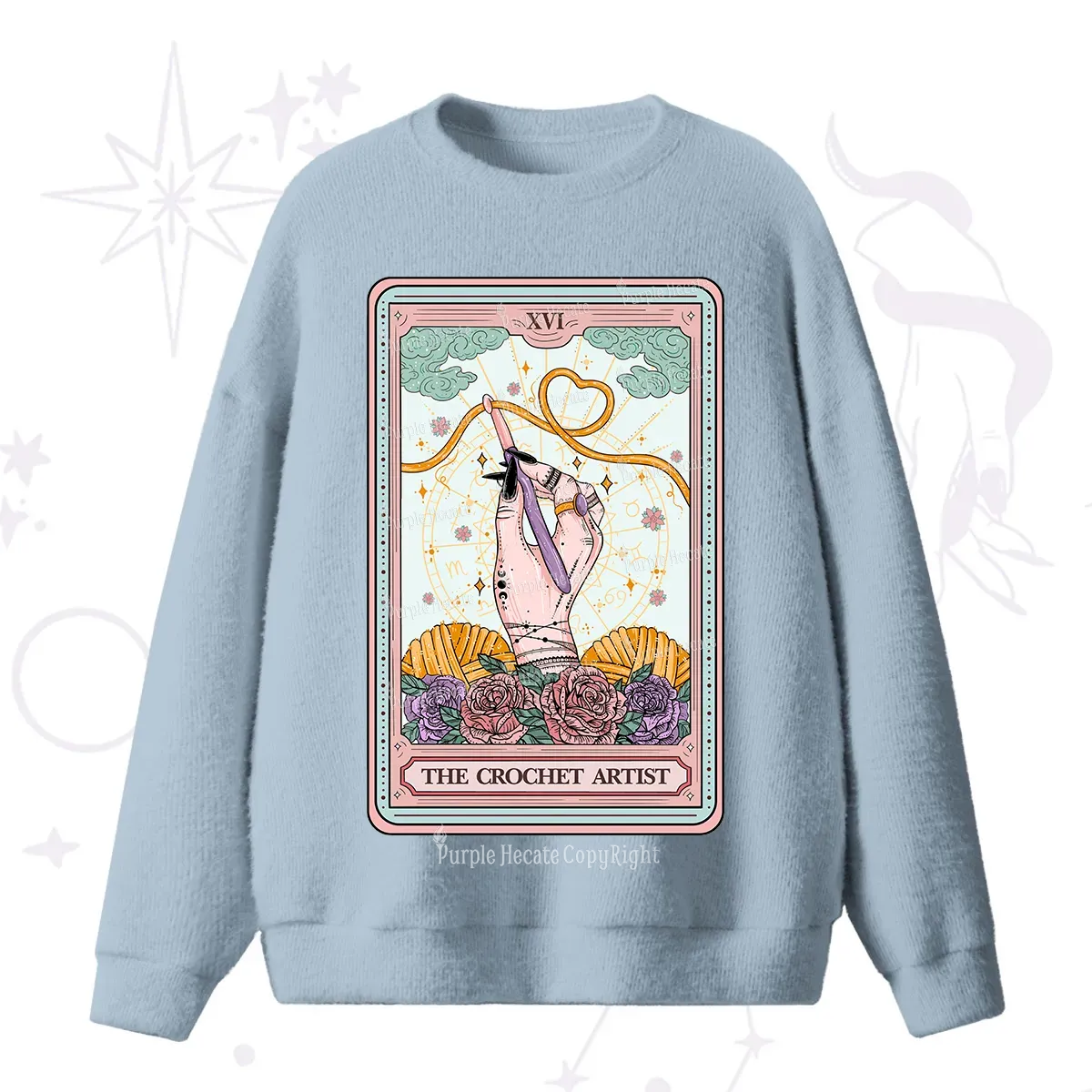 Purplehecate The Crochet Artist Tarot Card Fuzzy Ugly Sweater