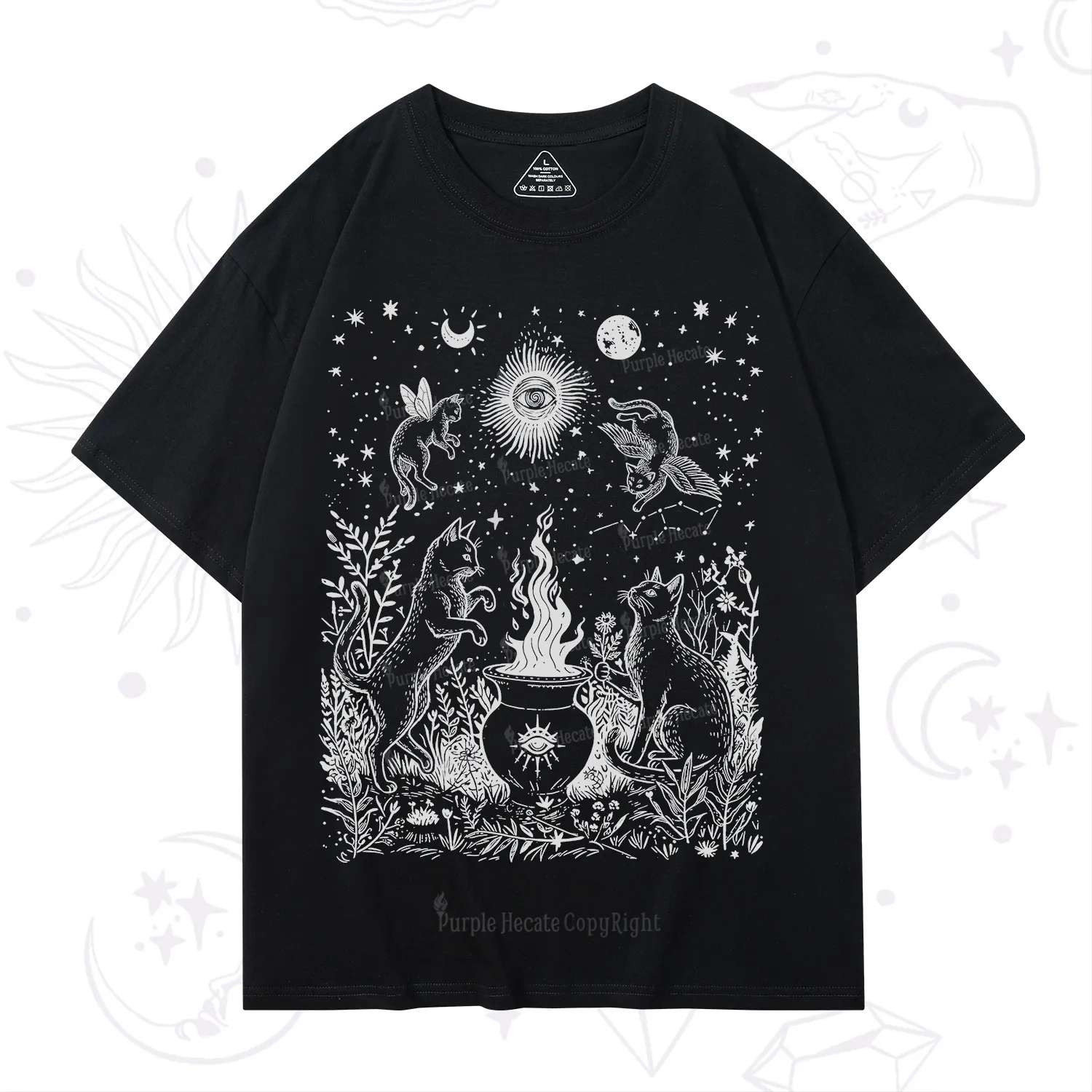 Purplehecate Midnight Meowgic Moon Ritual T-Shirt