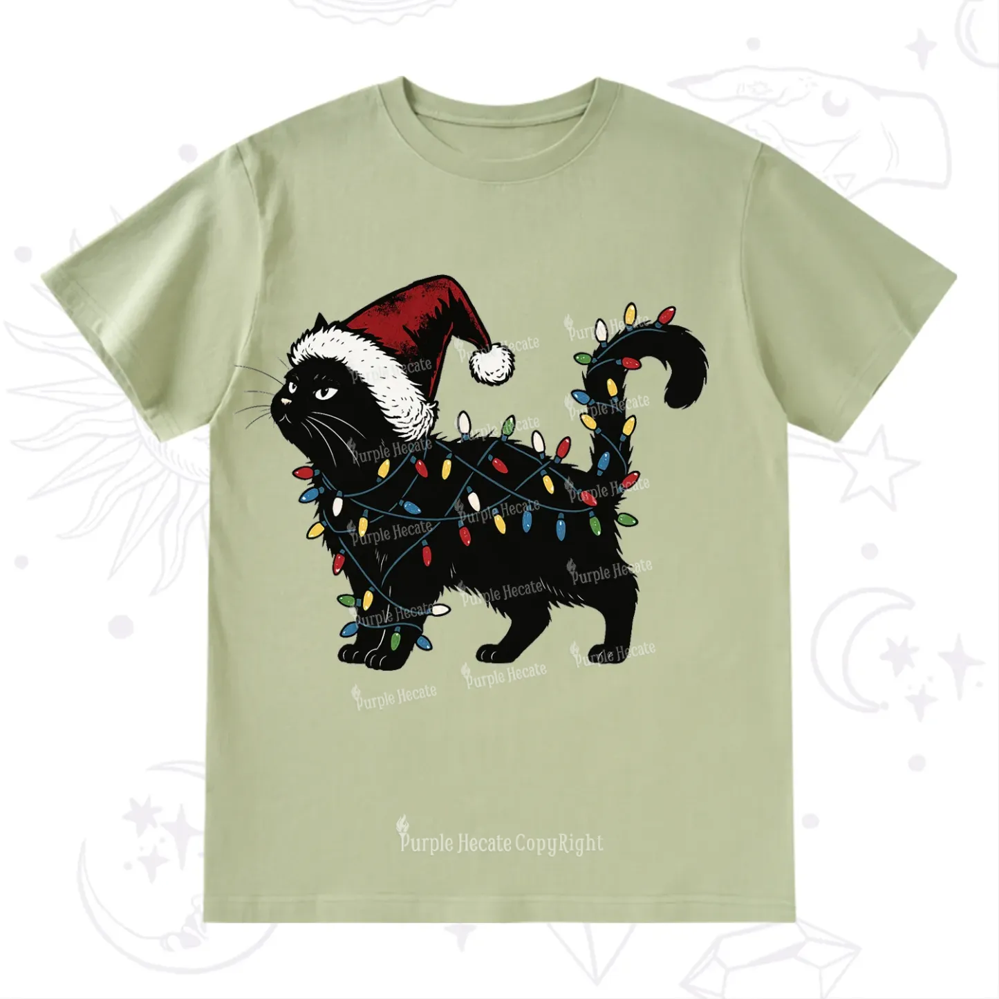 Purplehecate Cute Cat Christmas T-Shirt