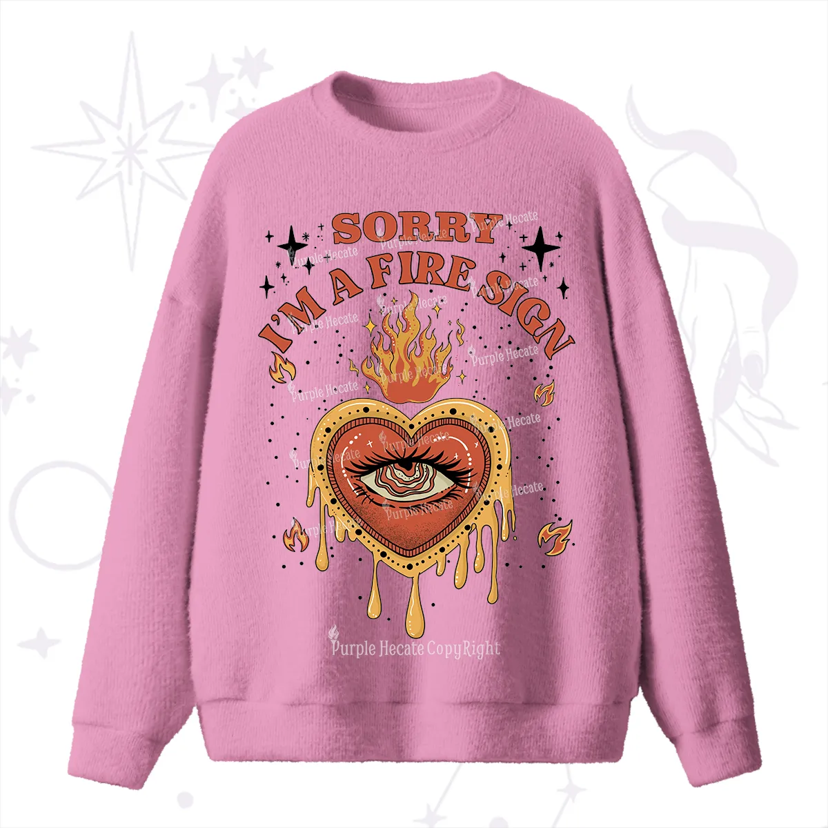 Purplehecate Sorry I'm A Fire Sign Fuzzy Ugly Sweater
