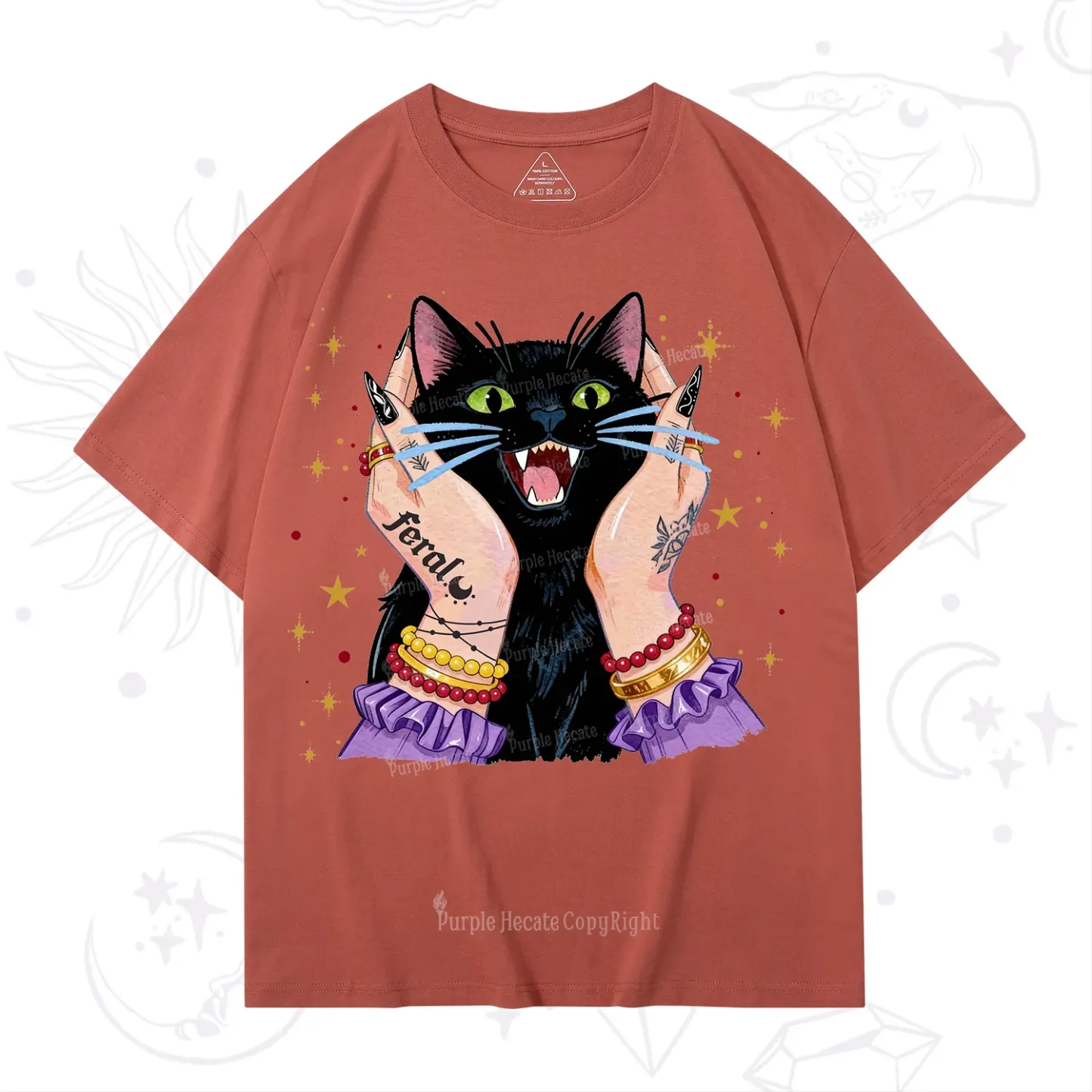 Purplehecate Feral Cat Magic T-Shirt