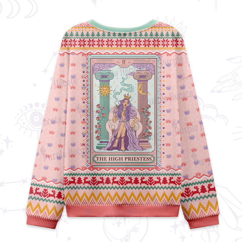Purplehecate The High Priestess Tarot Card Ugly Christmas Sweatshirts