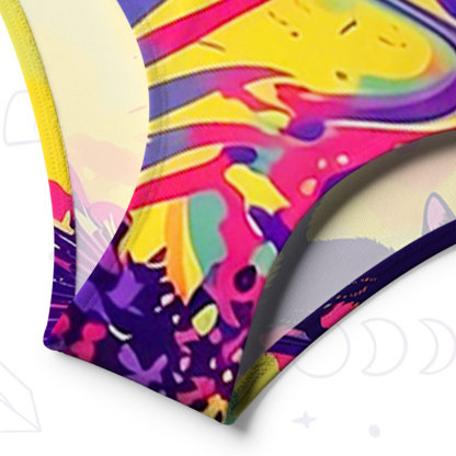 Purplehecate Midnight Cosmic Cat Fantasy One-Shoulder One-Piece Swimsuit