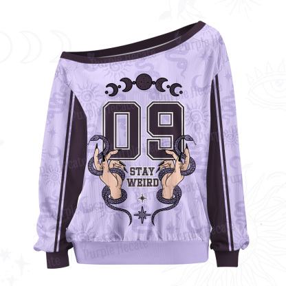 Purplehecate Occult Serpent 09 Stay Weird Off The Shoulder Graphic Jersey