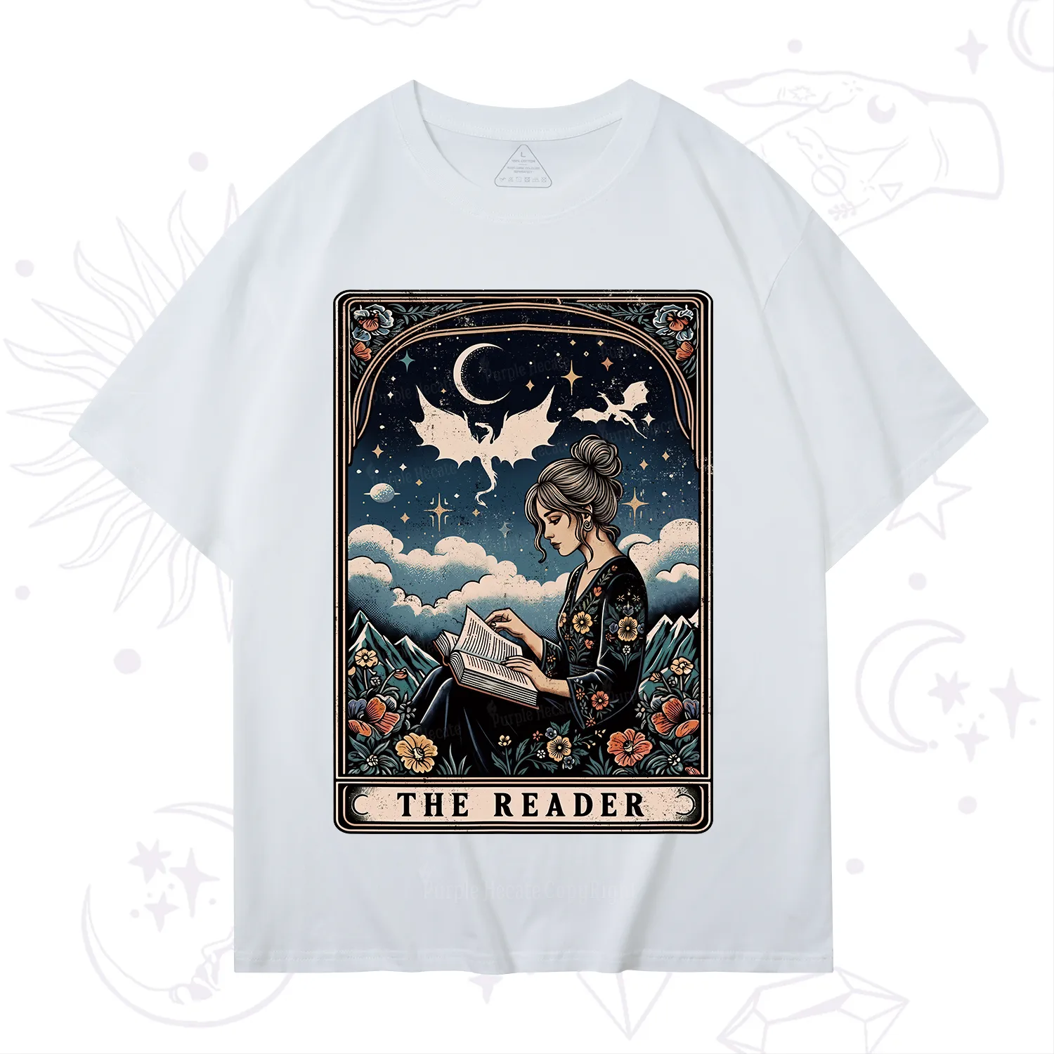 Purplehecate The Reader Tarot Mystic Night T-Shirt