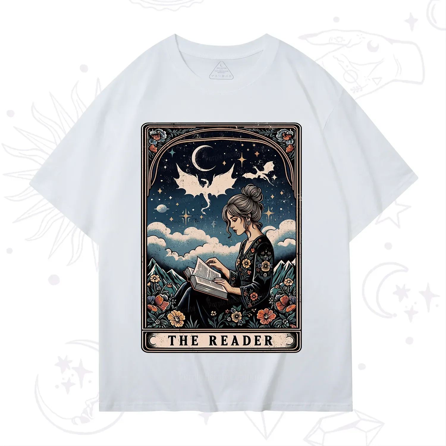 Purplehecate The Reader Tarot Mystic Night T-Shirt