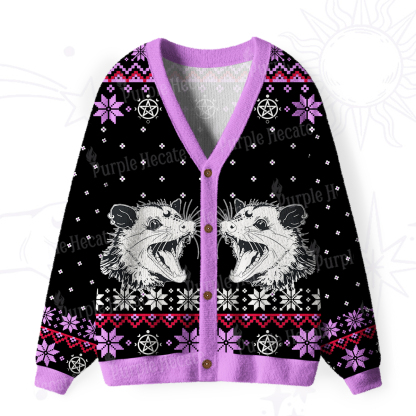 Purplehecate First Of All I'm A Delightful Opossum Ugly Cardigan Sweaters