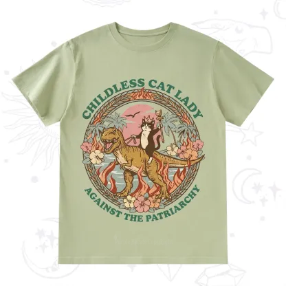Purplehecate Childless Cat Lady Burn the Patriarchy T-Shirt