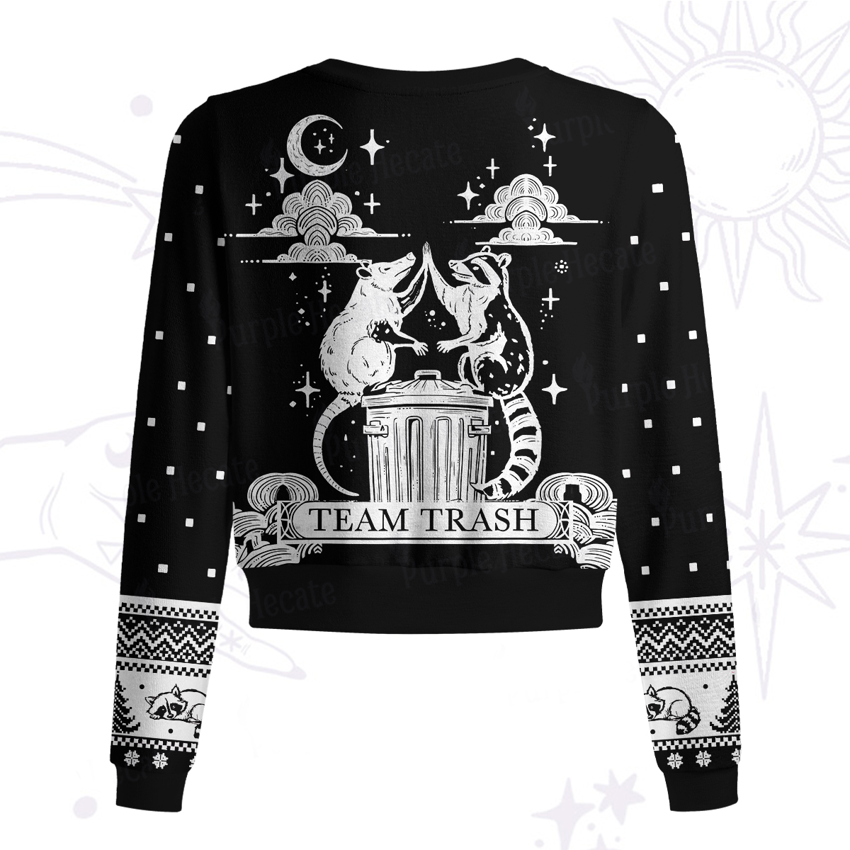 Purplehecate The Team Trash Raccoon Tarot Knit Cardigan