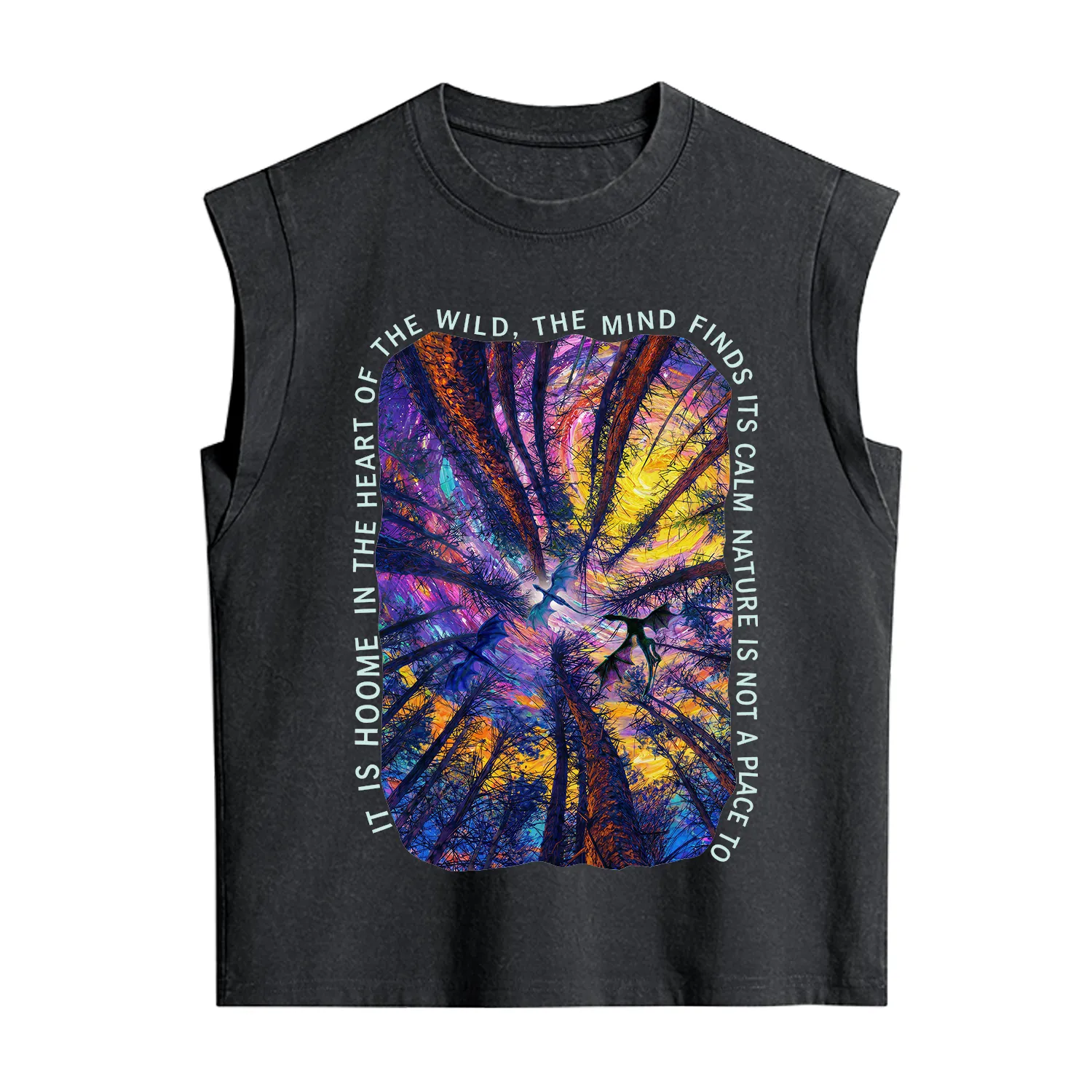 Purplehecate Forest Mindscape Night Sky Vintage Washed Tank