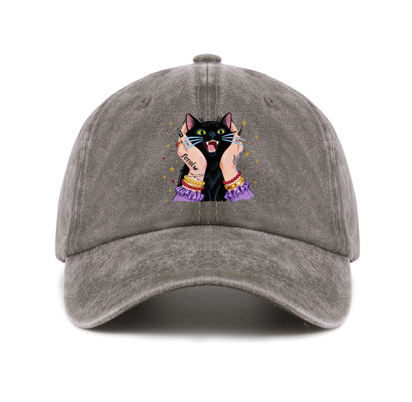 Purplehecate Feral Cat Magic Baseball Cap
