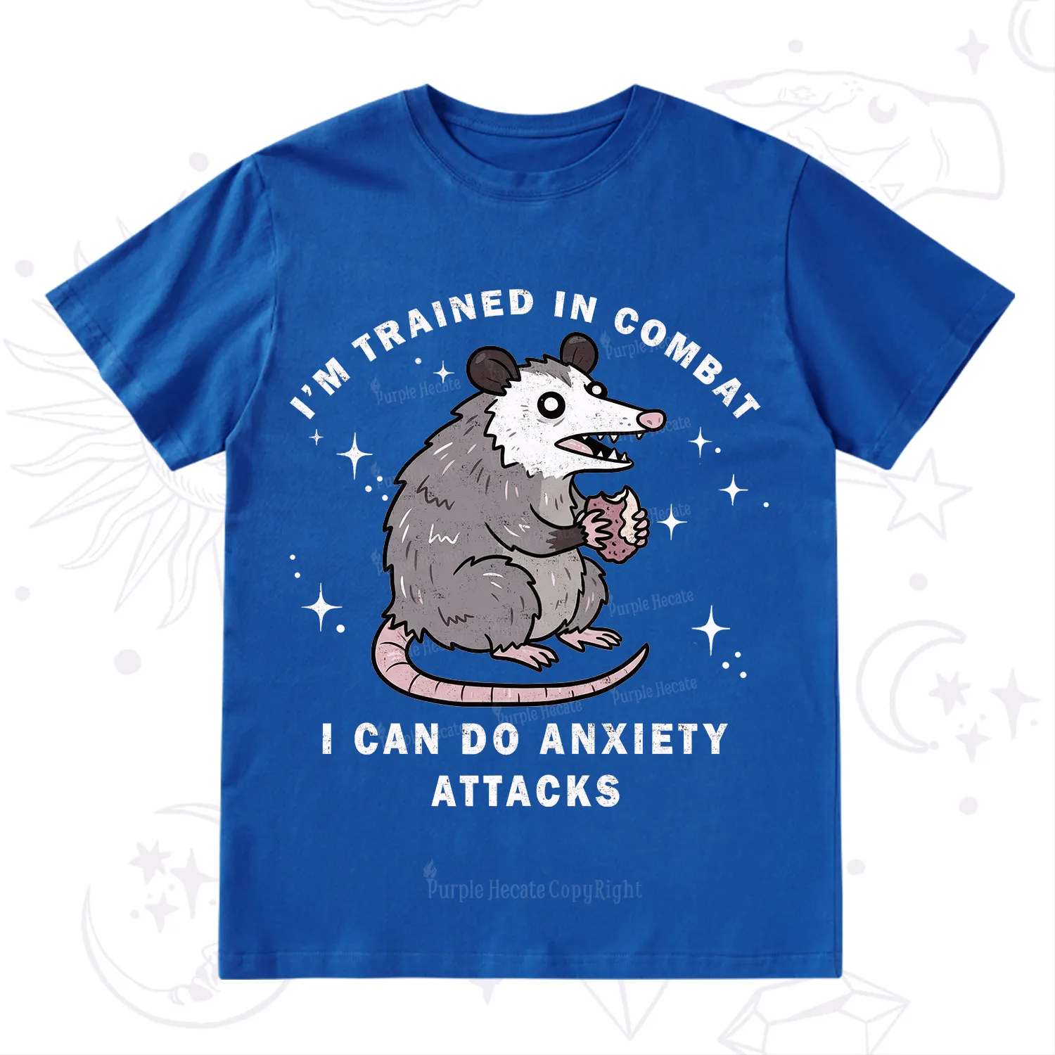 Purplehecate Anixety Attack Opossum T-Shirt