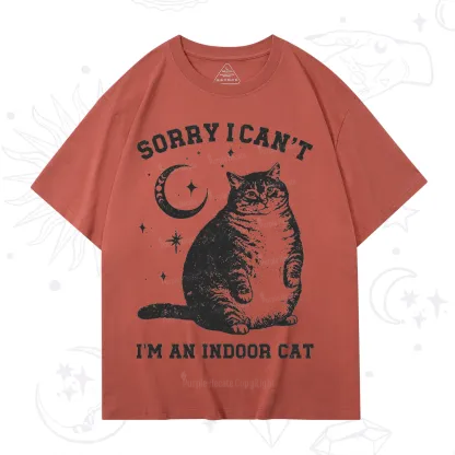 Purplehecate Sorry I Can't Go I'm an Indoor Cat T-Shirt