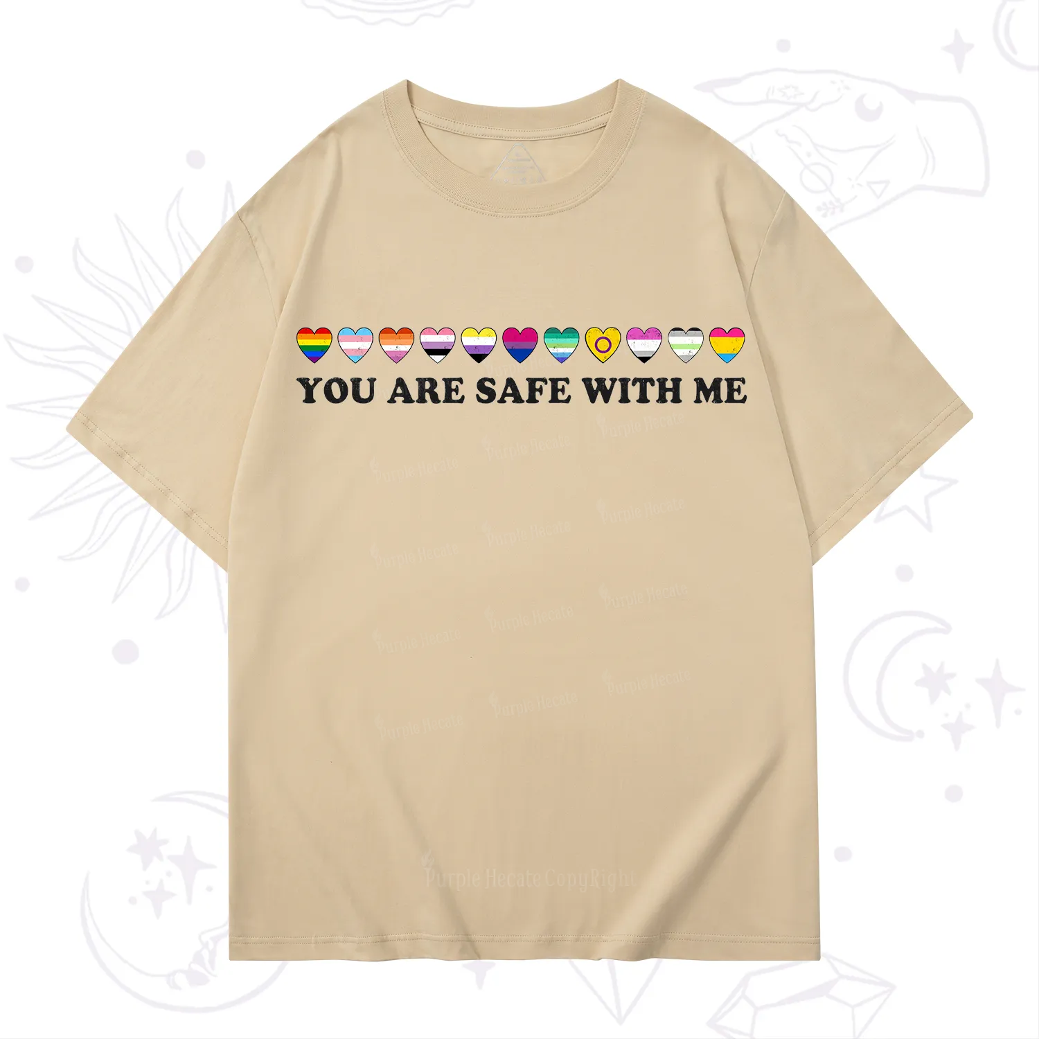 Purplehecate You Are Safe With Me Pride T-Shirt