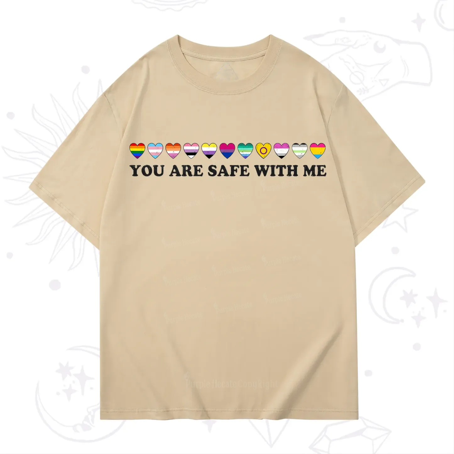 Purplehecate You Are Safe With Me Pride T-Shirt