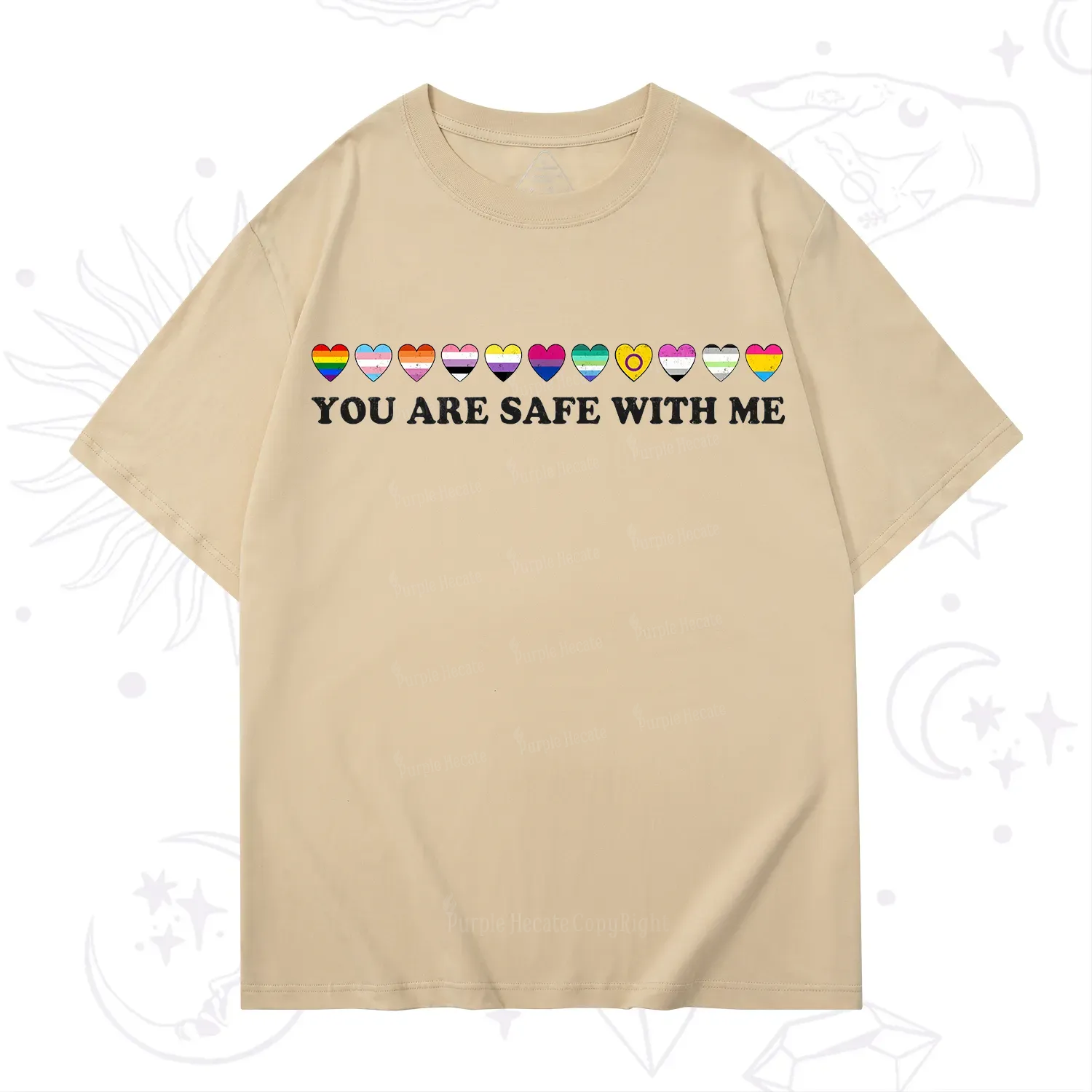 Purplehecate You Are Safe With Me Pride T-Shirt