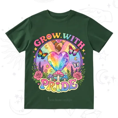 Purplehecate Grow With Pride Rainbow Heart T-Shirt