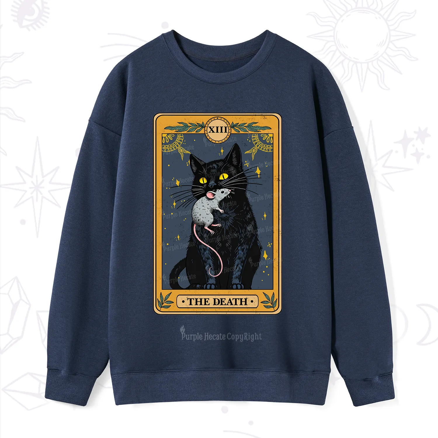 Purplehecate The Death Tarot Cat Sweatshirt