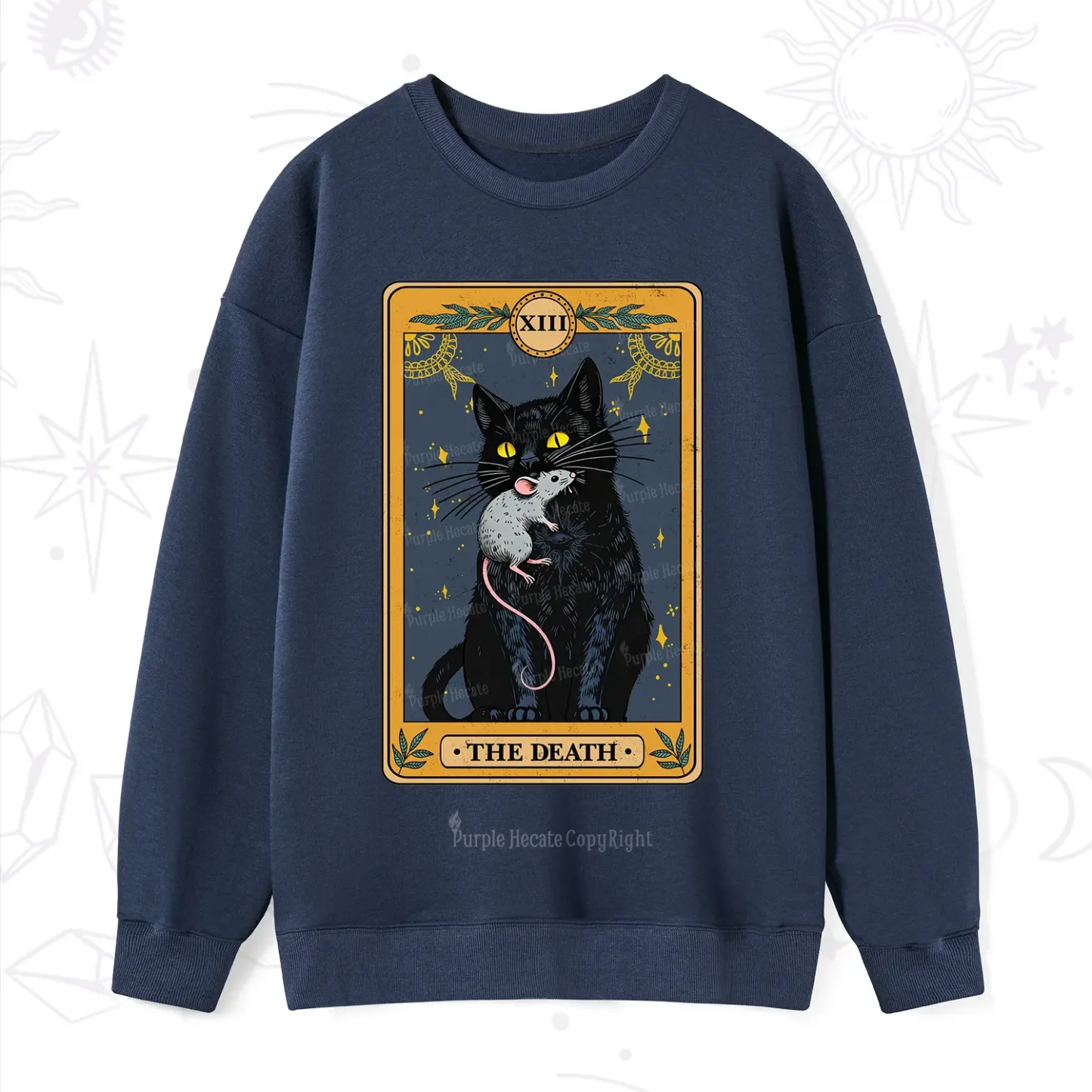 Purplehecate The Death Tarot Cat Sweatshirt