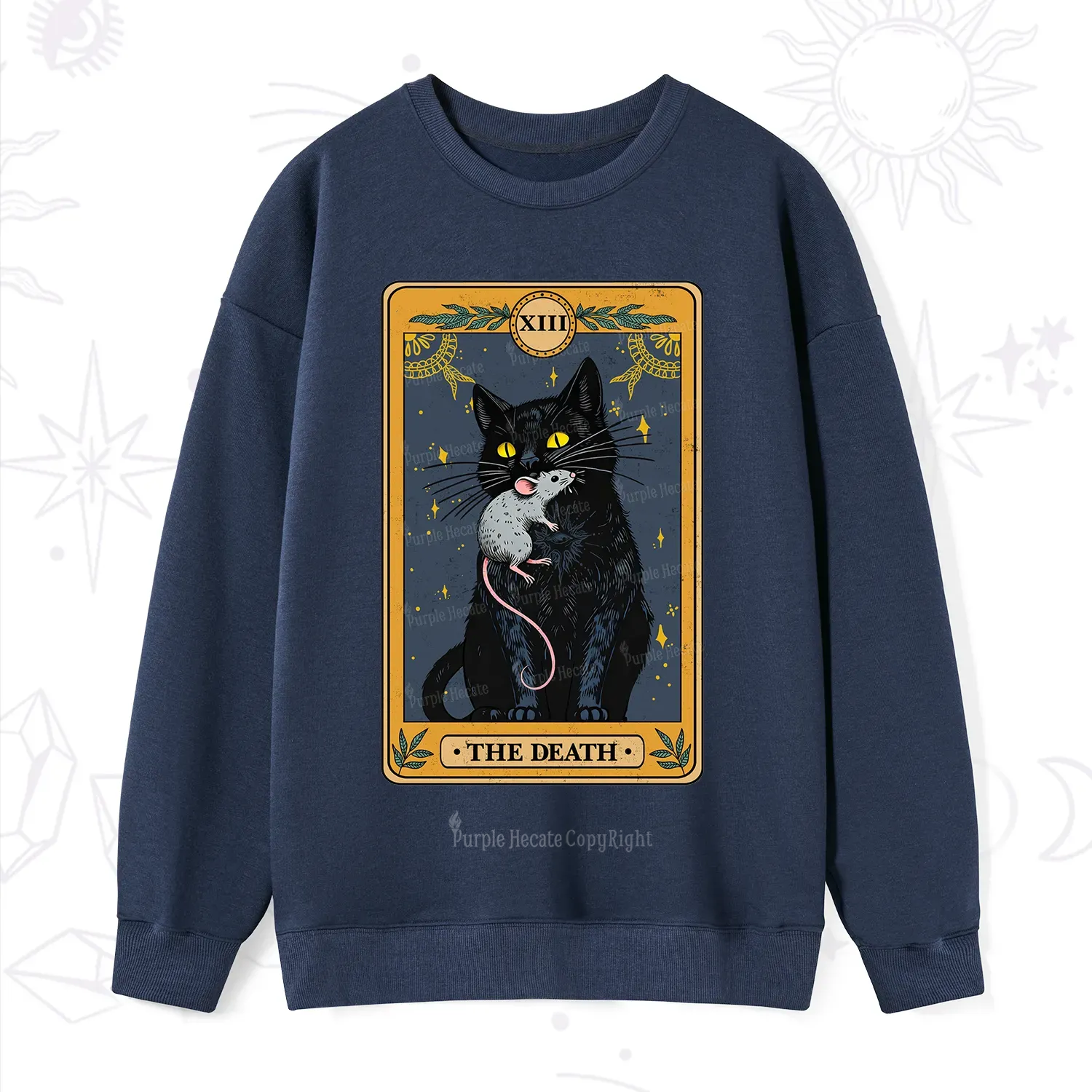 Purplehecate The Death Tarot Cat Sweatshirt