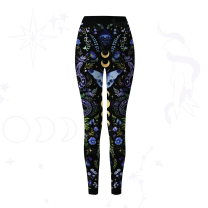 Purplehecate Moon Moth Witchery Yoga Pants