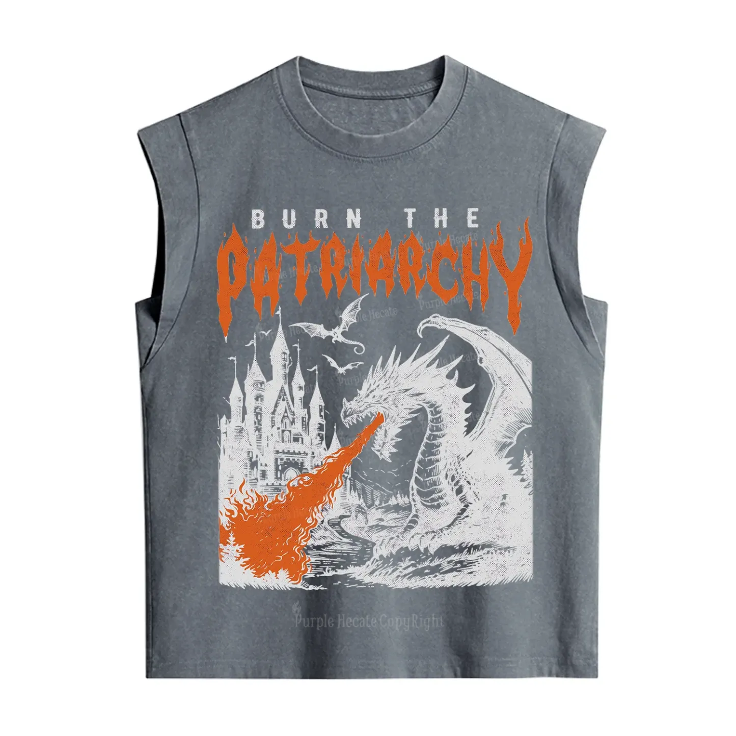 Purplehecate Burn the Patriarchy Dragon Vintage Washed Tank