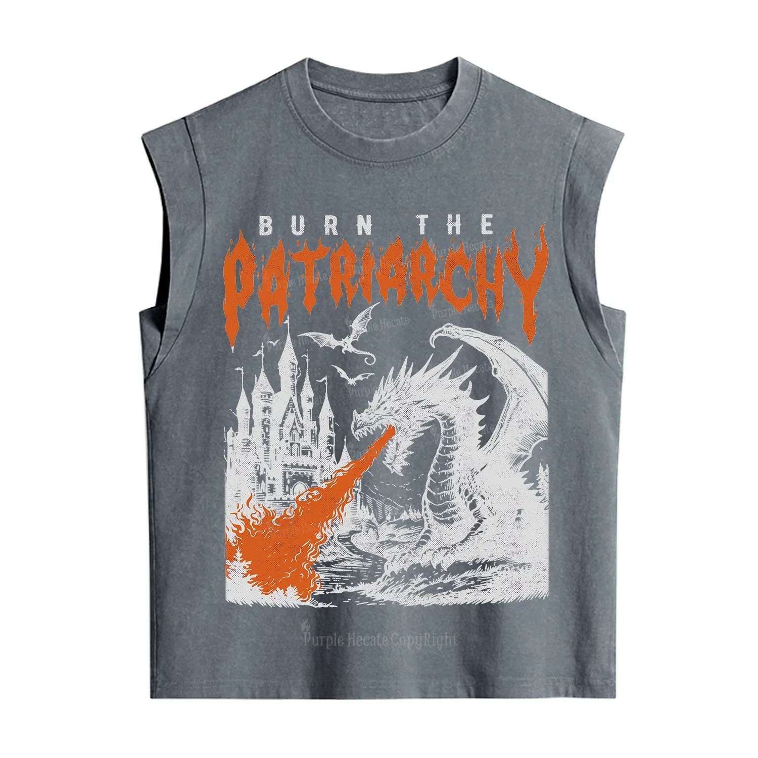 Purplehecate Burn the Patriarchy Dragon Vintage Washed Tank