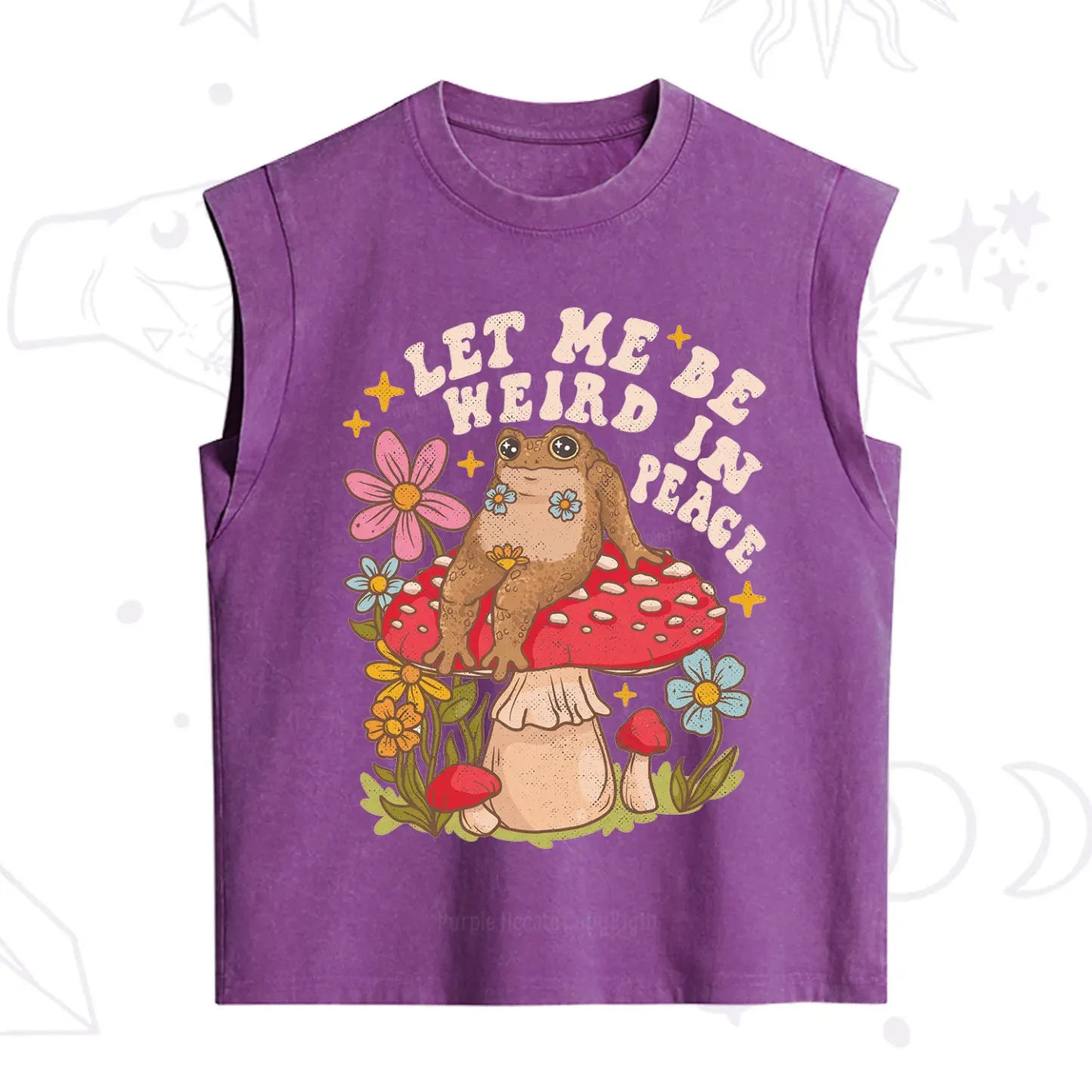 Purplehecate Let Me Be Weird In Peace Toad Vintage Washed Tank