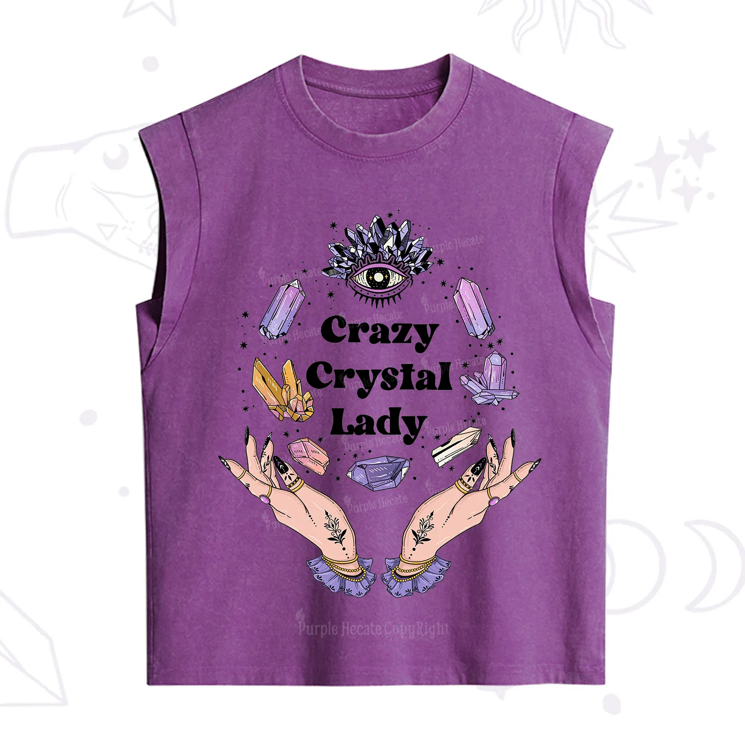 Purplehecate Crazy Crystal Lady Vintage Washed Tank