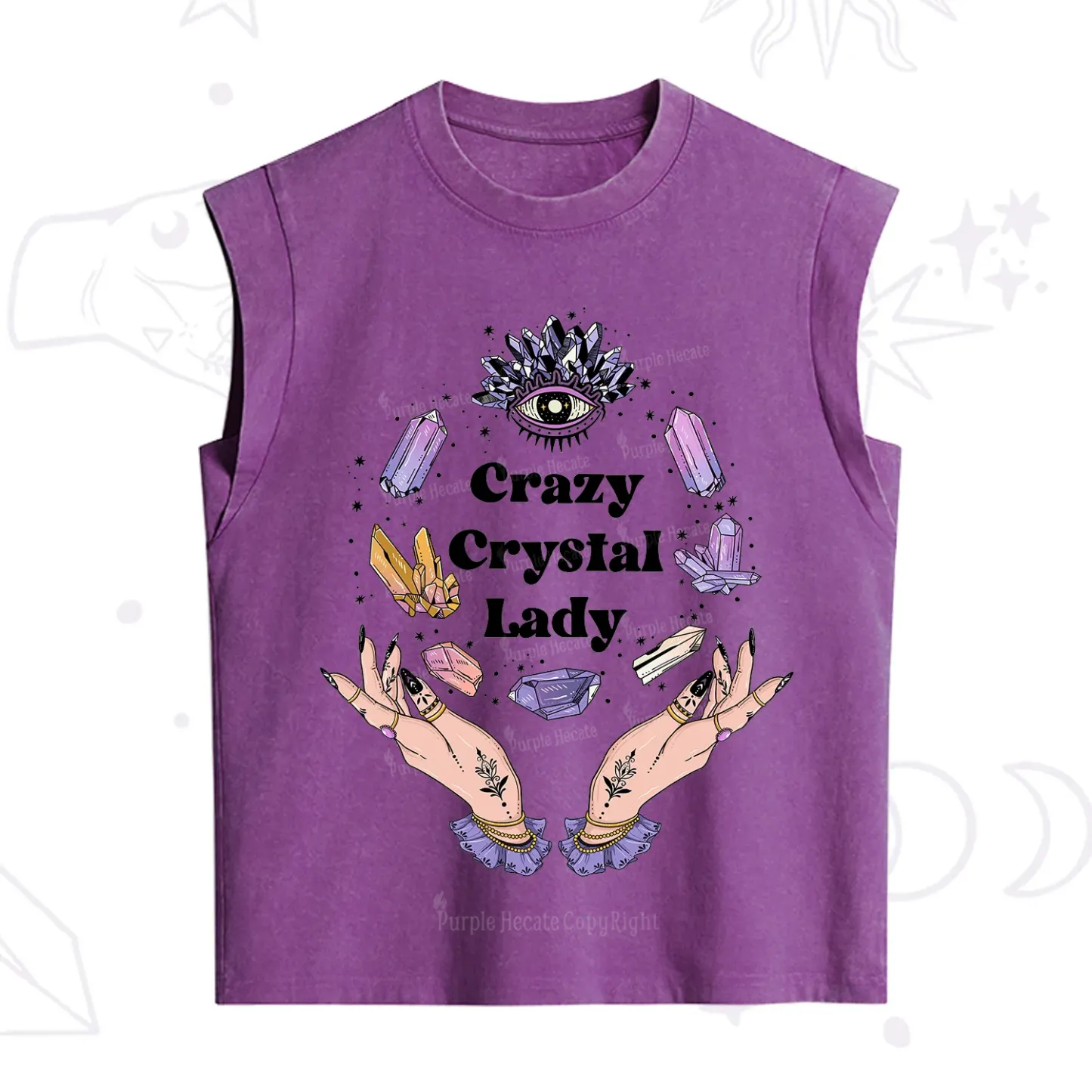 Purplehecate Crazy Crystal Lady Vintage Washed Tank