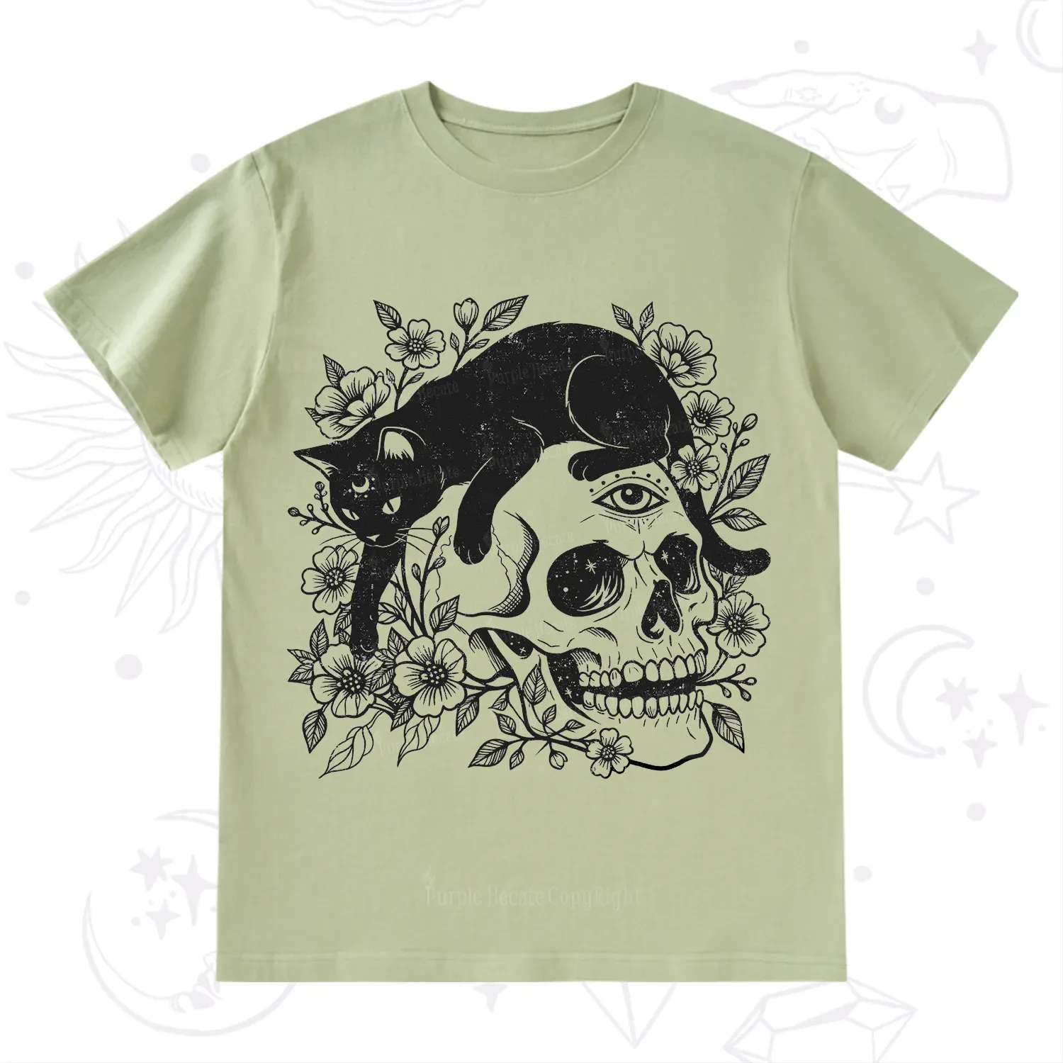 Purplehecate Black Cats In A Skull T-Shirt