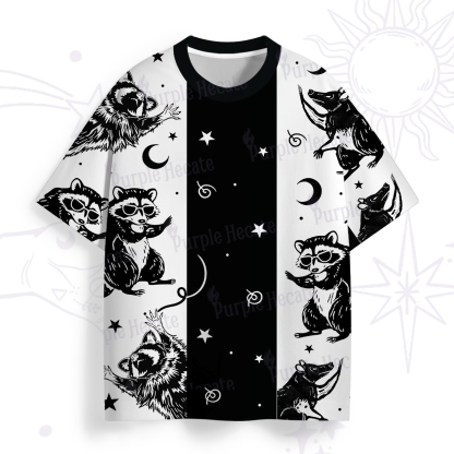 Purplehecate Galactic Raccoon Club All Over Print T-Shirt