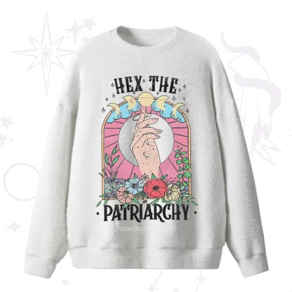 Purplehecate Hex The Patriarchy Fuzzy Ugly Sweater