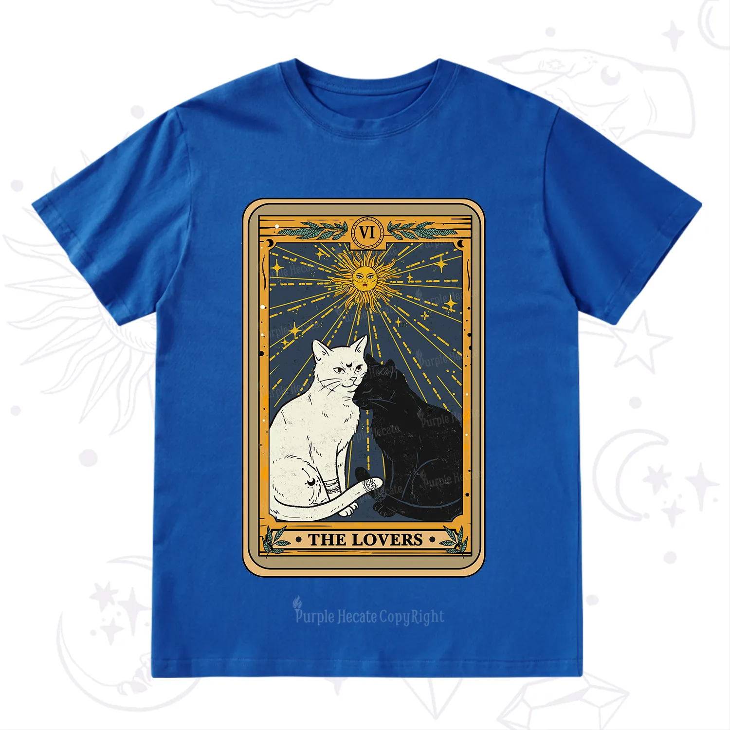 Purplehecate The Lovers Cat Tarot Card T-Shirt
