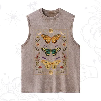 Purplehecate Sun and Moon Butterfly Washed Tank