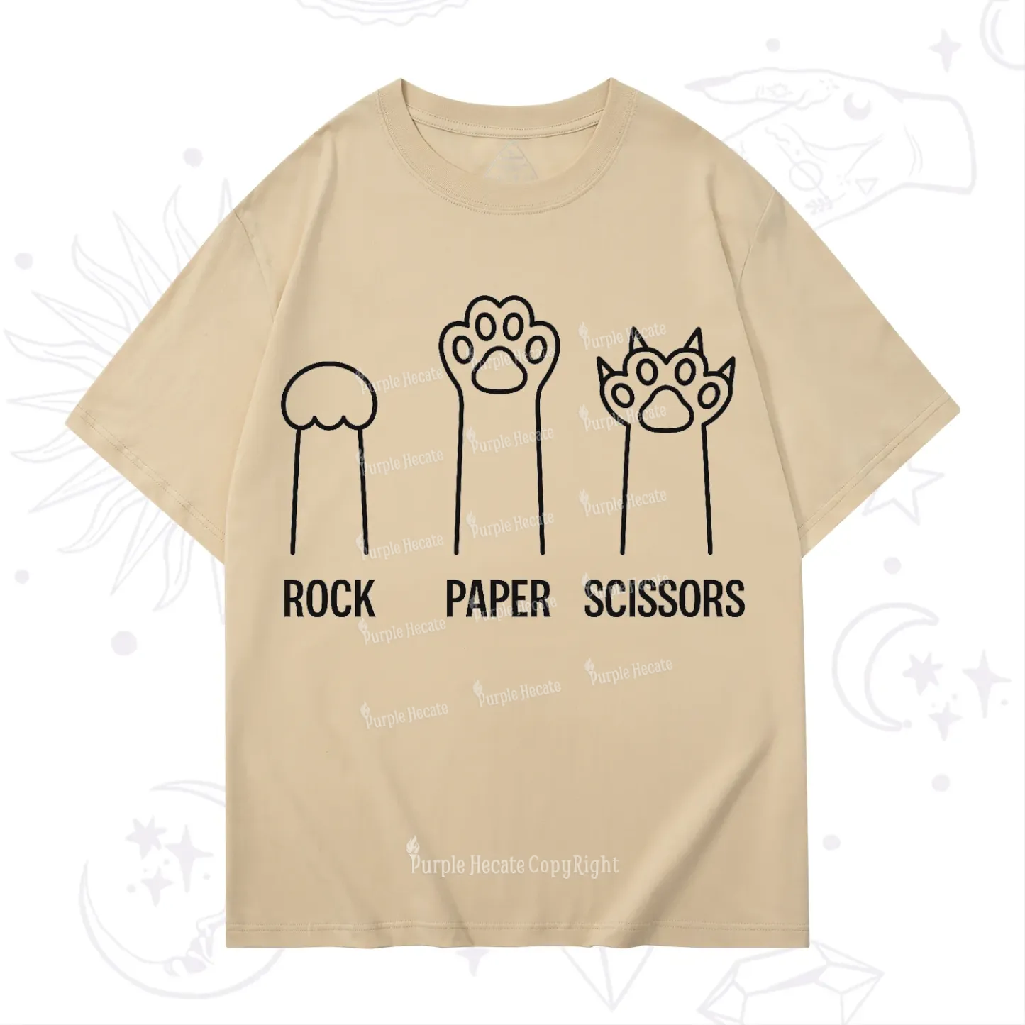Purplehecate Rock Paper Scissors Cat Paw Edition T-Shirt