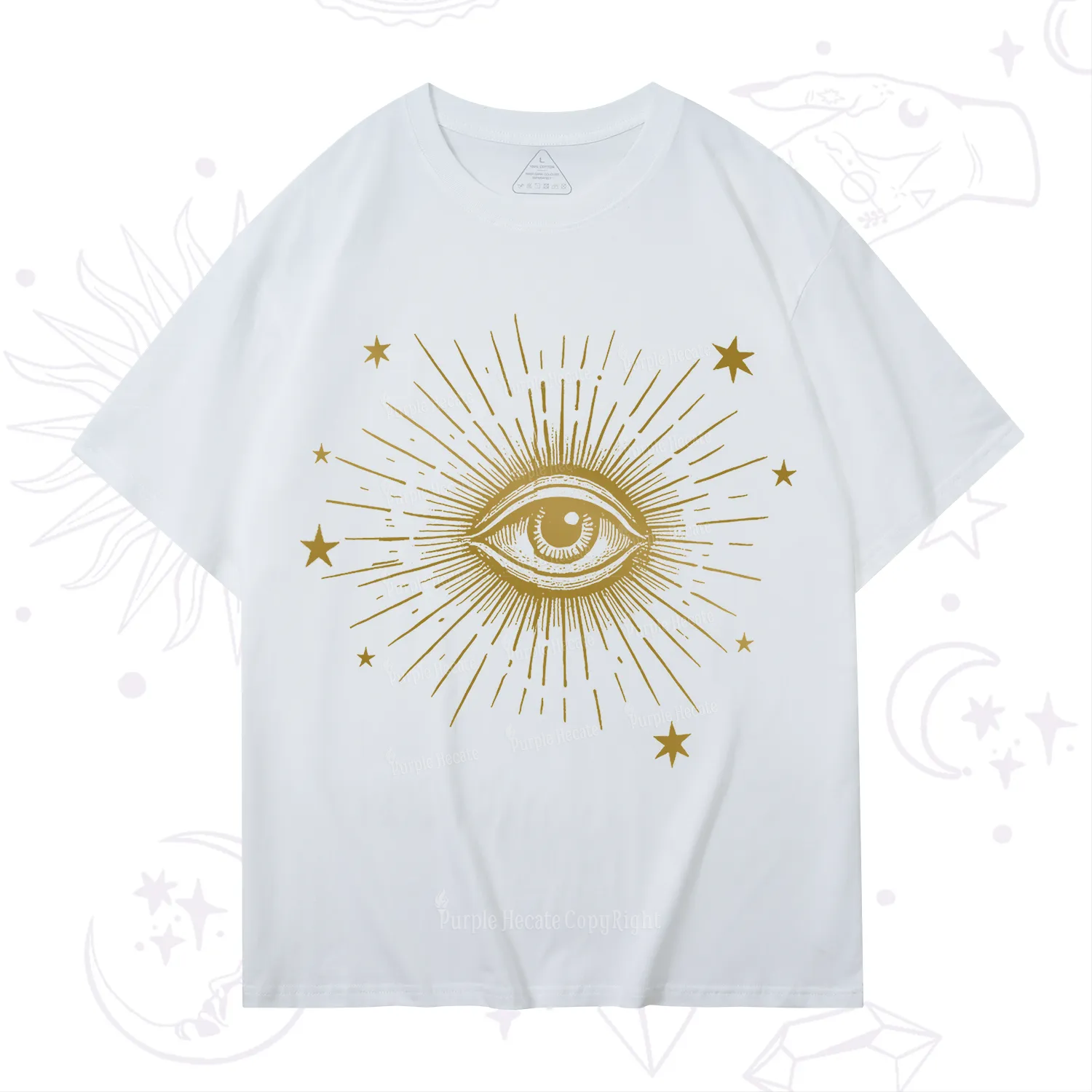 Purplehecate Celestial Eye with Stars T-Shirt