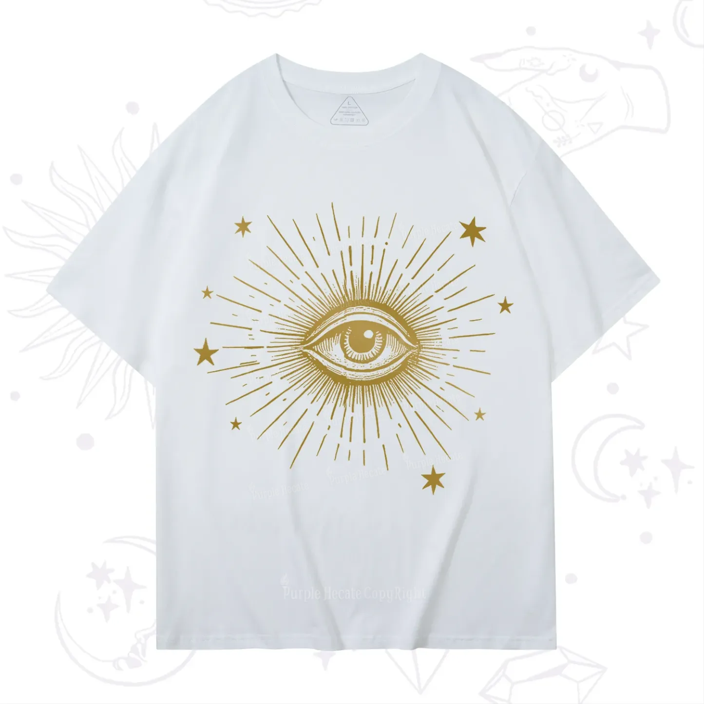 Purplehecate Celestial Eye with Stars T-Shirt