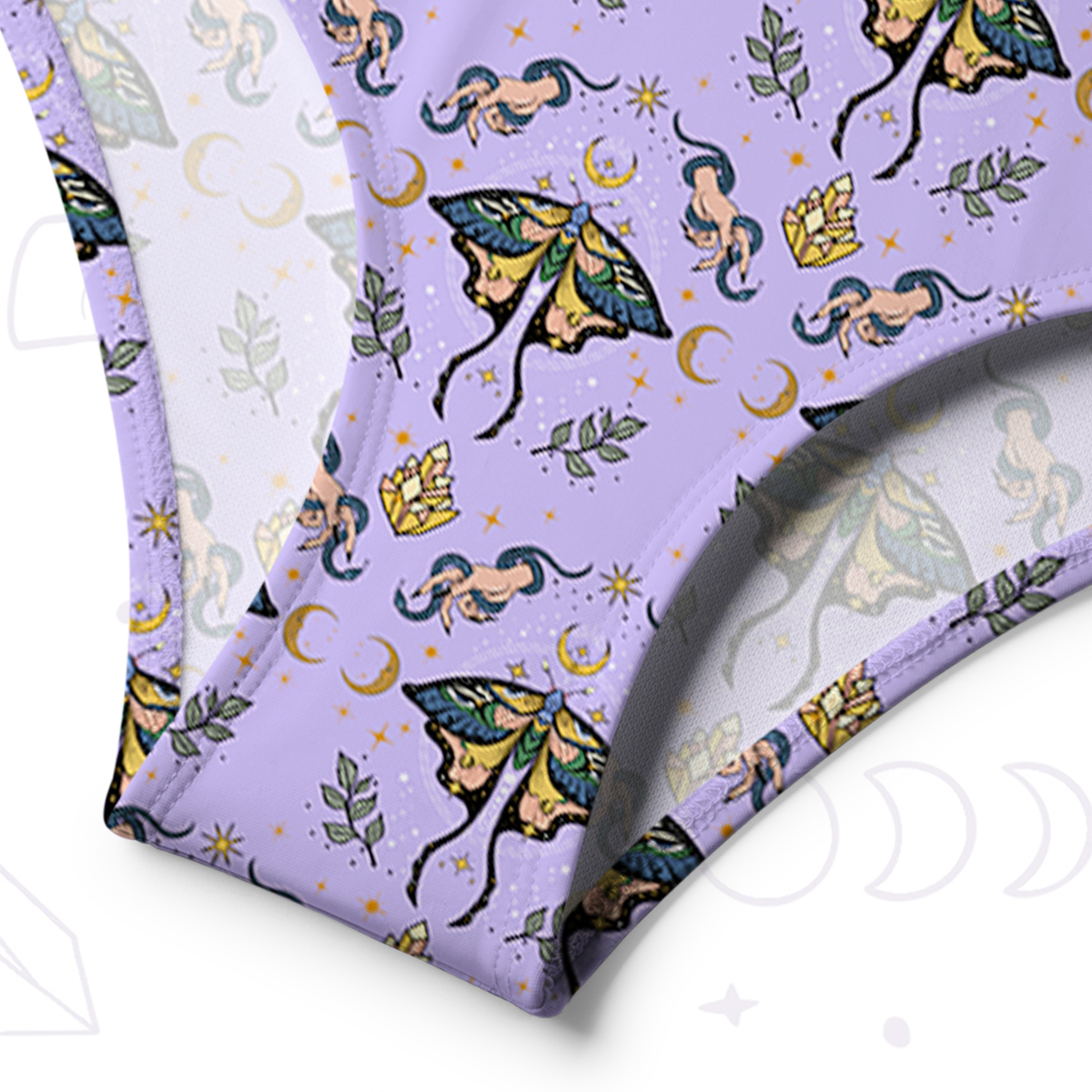 Purplehecate Mystical Moth One-Shoulder One-Piece Swimsuit