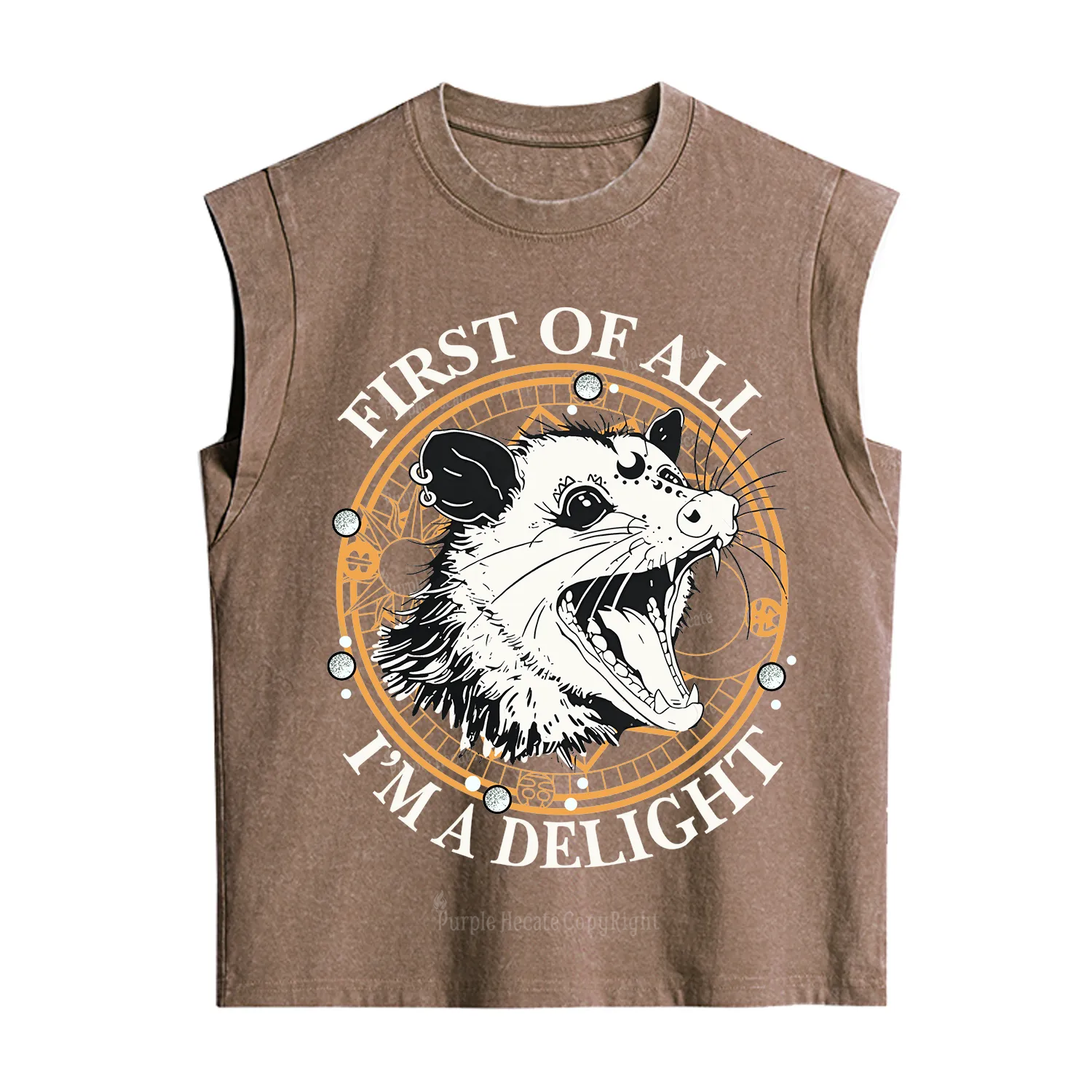 Purplehecate First Of All I Am A Delightful Angry Opossum Vintage Washed Tank
