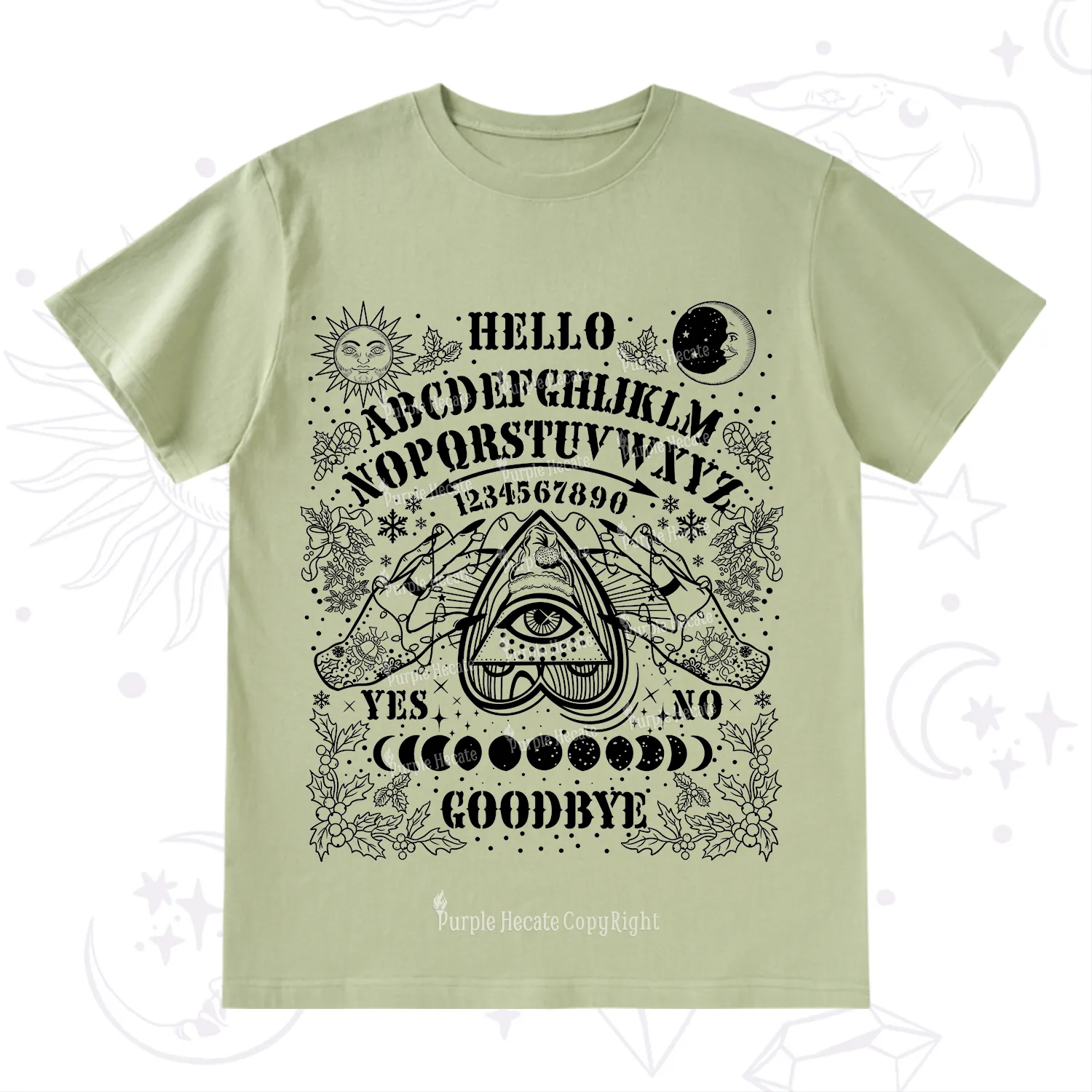 Purplehecate Hello Goodbye Witch Ouija Board Christmas T-Shirt