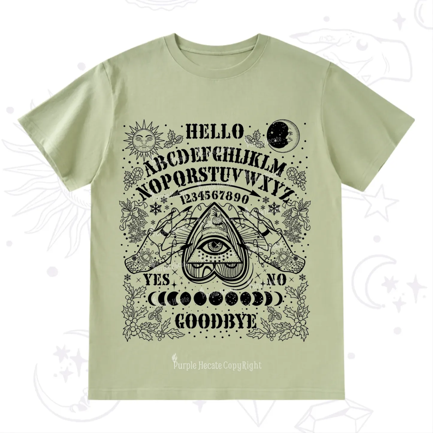 Purplehecate Hello Goodbye Witch Ouija Board Christmas T-Shirt