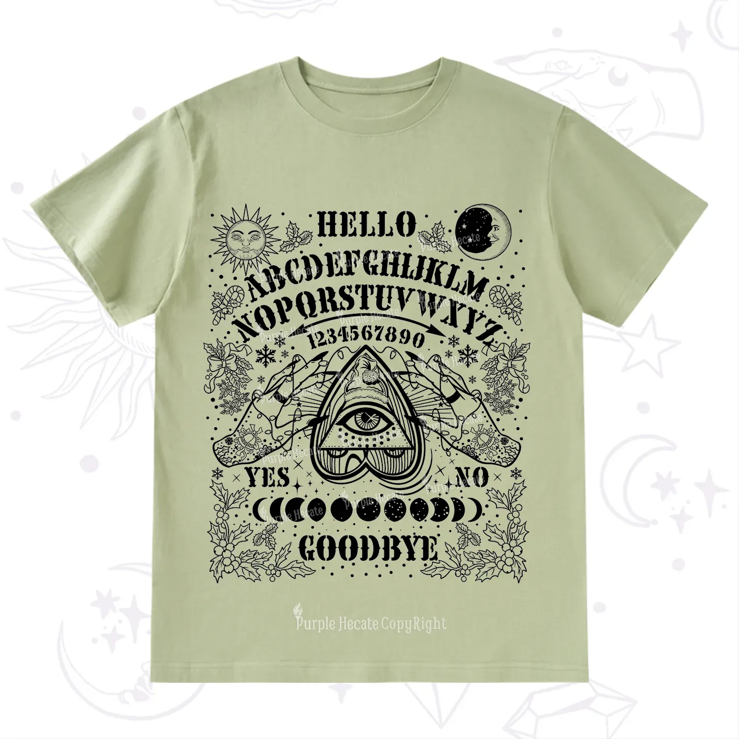 Purplehecate Hello Goodbye Witch Ouija Board Christmas T-Shirt