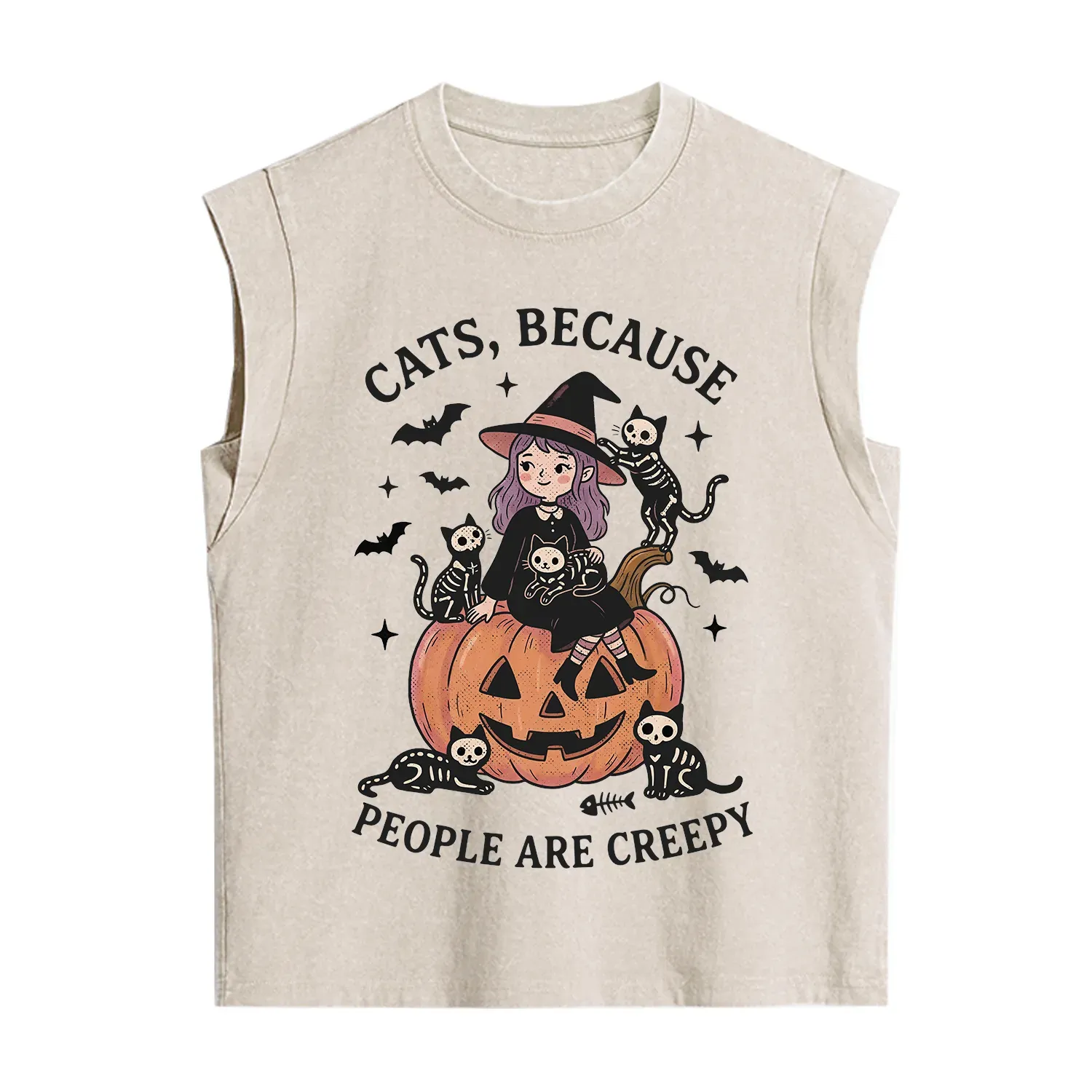 Purplehecate Cats Because People Are Creepy Vintage Washed Tank