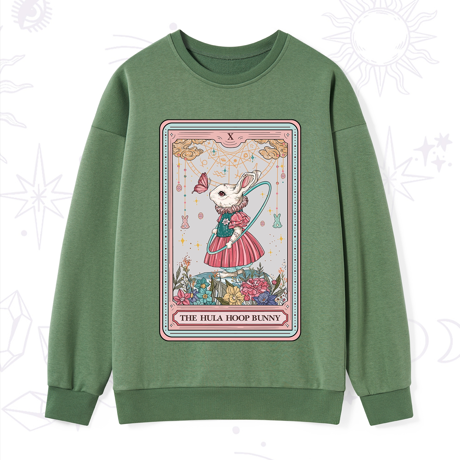 Purplehecate The Hula Hoop Bunny Tarot Sweatshirt